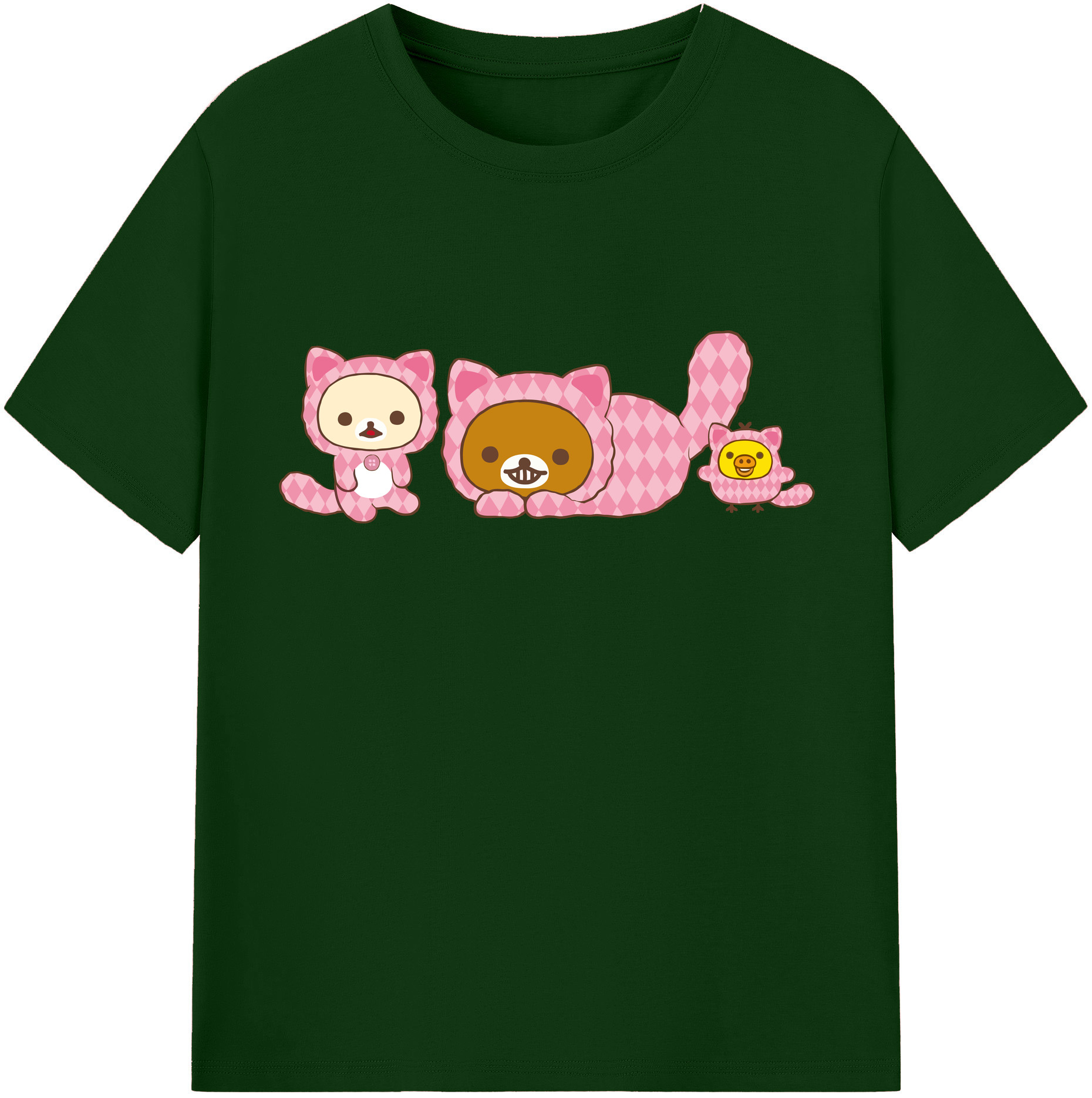 （画像用） リラックマ リラックマ キイロイトリ Rilakkuma Korilakkuma Kiiroitori 綿100％半袖Tシャツ（フロントプリント）
